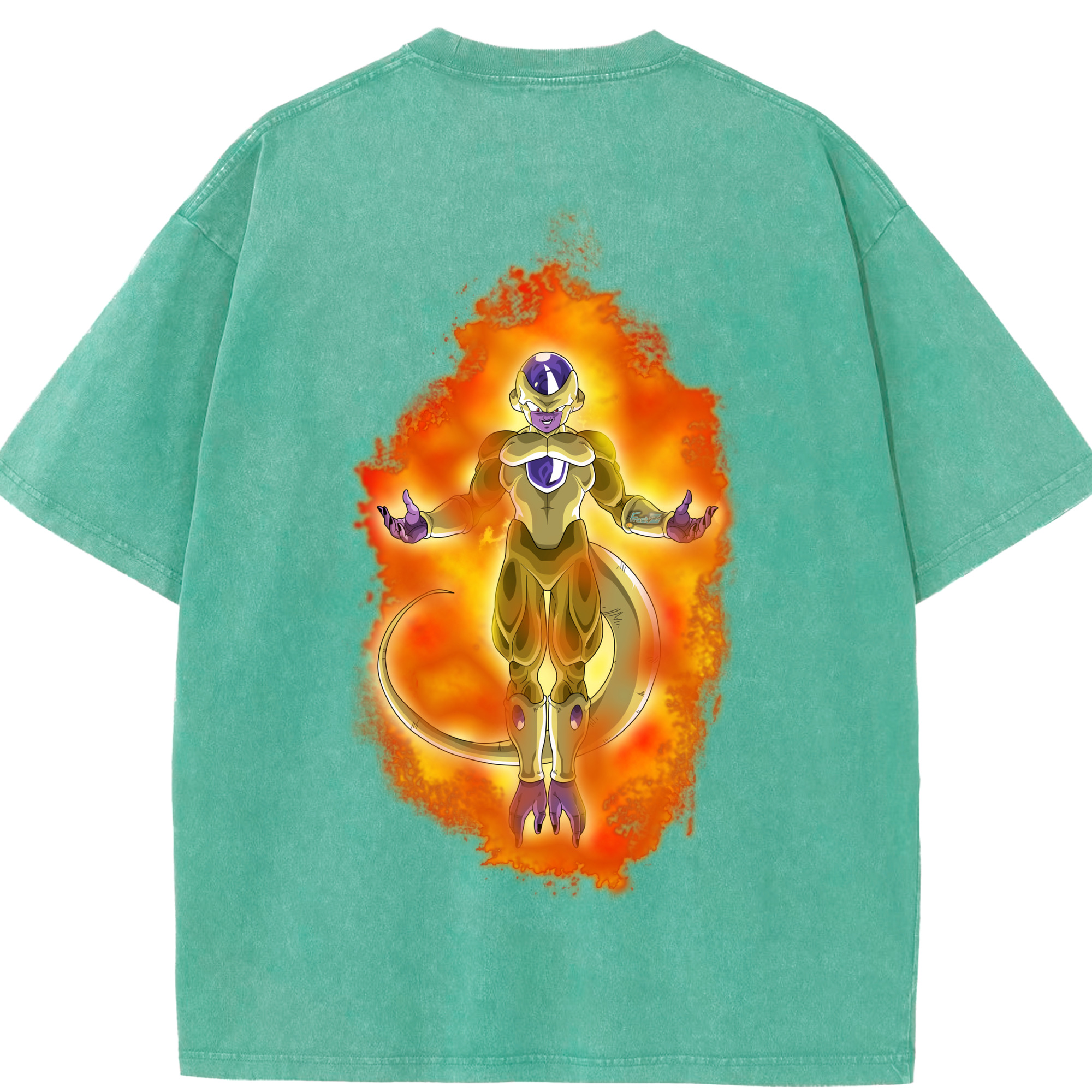 （画像用） ドラゴンボール フリーザ DRAGON BALL Frieza 綿100% ヴィンテージ風 半袖Tシャツ（背面プリント）